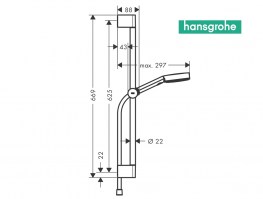 MEDIDAS SET BARRA DUCHA PULSIFY HANSGROHE